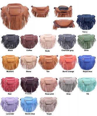Fringe Fanny Pack with Multiple Zipper Pockets KL088